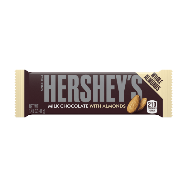 Hersheys Milk Chocolate with Almonds 41g -MHD: 30.09.2024-